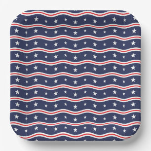 Stars and Stripes 4th of July Paper Plate