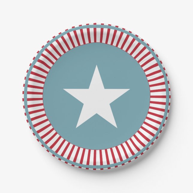 Stars and Stripes 4th of July PartyPaper Plate (Front)