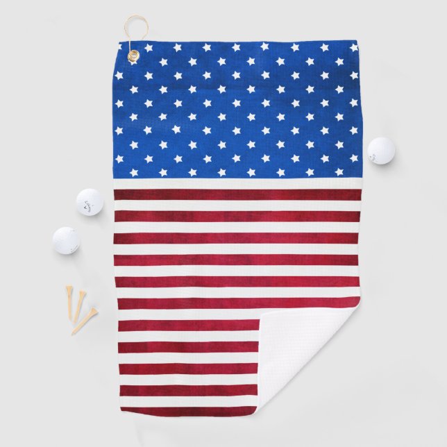 Stars and Stripes-American Flag by Shirley Taylor Golf Towel (InSitu)