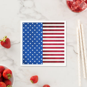 Stars And Stripes-American Flag by Shirley Taylor Napkin