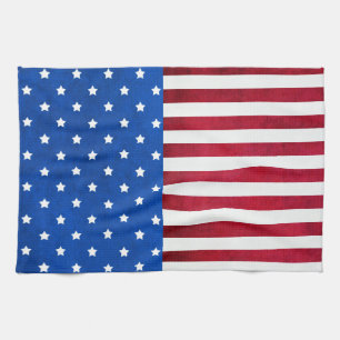 Stars And Stripes-American Flag by Shirley Taylor Tea Towel