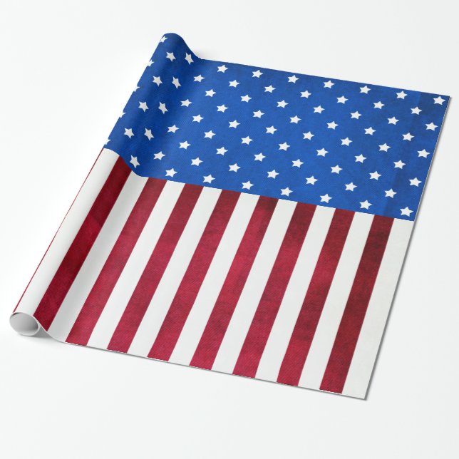 Stars And Stripes-American Flag by Shirley Taylor Wrapping Paper (Unrolled)