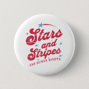 Stars And Stripes And Human Rights Feminist Fourth 6 Cm Round Badge