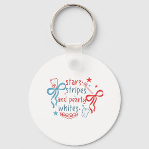 Stars and Stripes and Pearly Whites 4th Of July Key Ring