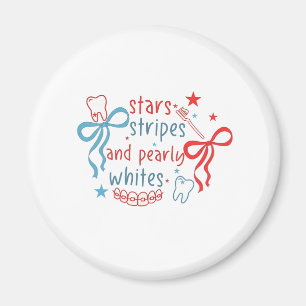 Stars and Stripes and Pearly Whites 4th Of July Magnet