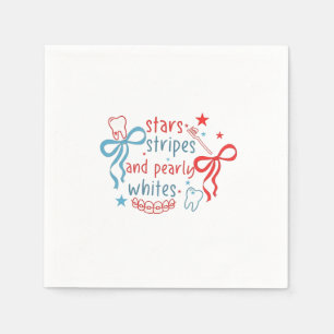 Stars and Stripes and Pearly Whites 4th Of July Napkin
