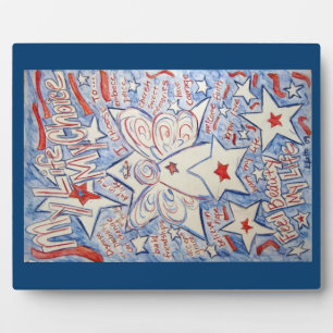 Stars and Stripes Angel Painting Art Plaque