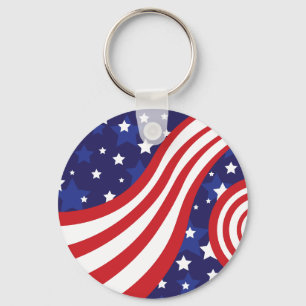 Stars and Stripes Are Waving Key Ring