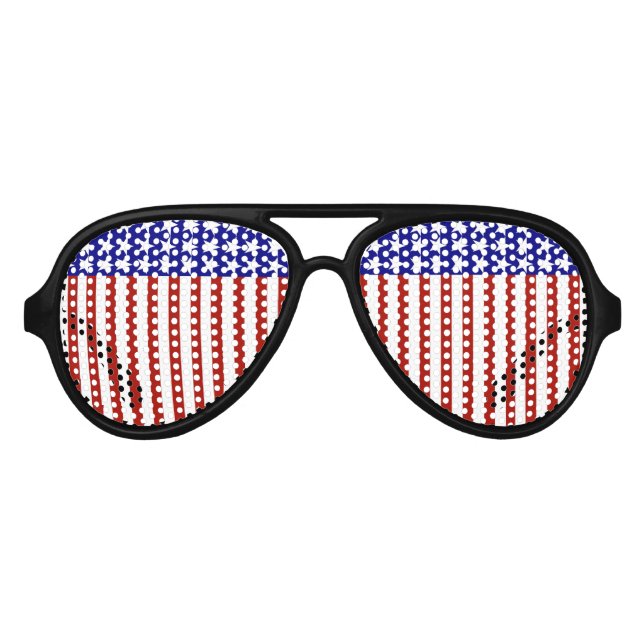 Stars and Stripes Background Aviator Sunglasses (Front)