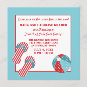 Stars and Stripes Beach Party Invite