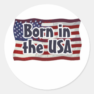 Stars and Stripes - Born in the USA Classic Round Sticker