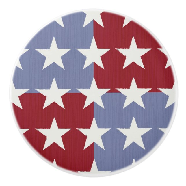 Stars and Stripes Ceramic Knob (Front)