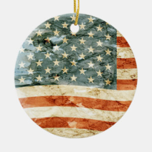 Stars and Stripes Ceramic Ornament