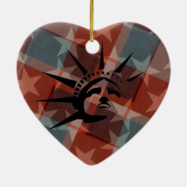 Stars and Stripes Ceramic Tree Decoration (Back)