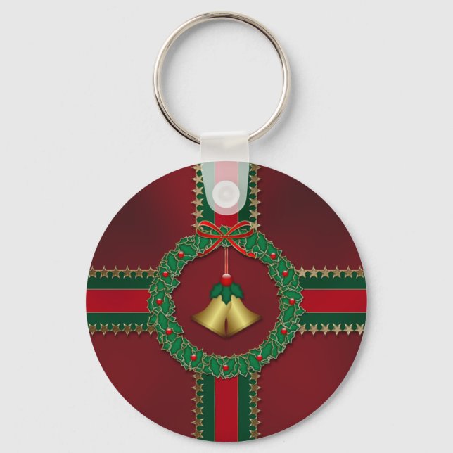 Stars and Stripes Christmas Keychain (Front)