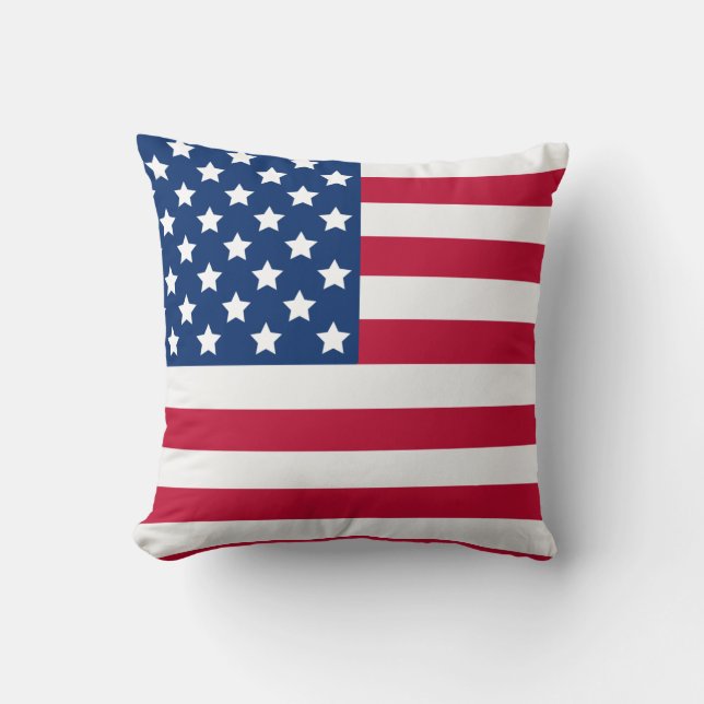 Stars and Stripes Classic Patriotic USA Flag Cushion (Front)