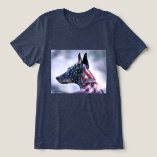 Stars and Stripes Doberman Pinscher Tri-Blend Shirt