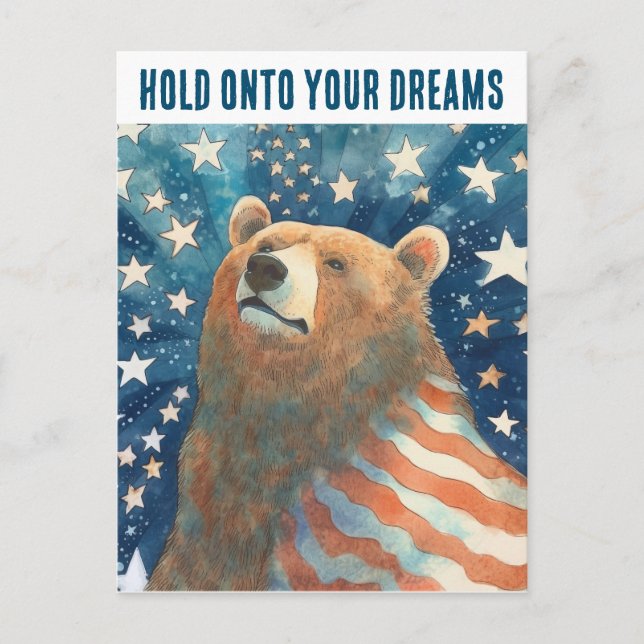 Stars and Stripes Dreamer Bear Postcard (Front)