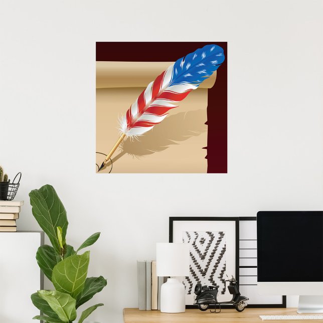 Stars And Stripes Feather Poster (Creator Uploaded)