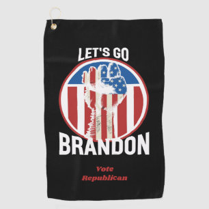 Stars and Stripes Fist Let's Go Brandon Golf Towel