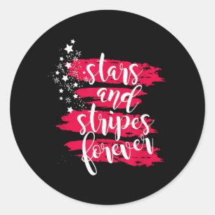 Stars And Stripes Forever Cute Patriotic Classic Round Sticker