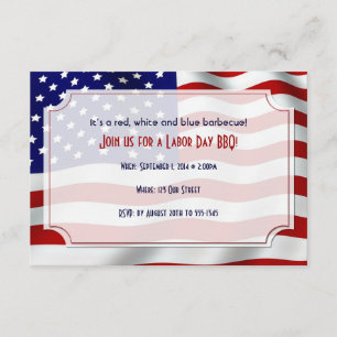Stars and Stripes Forever Flag Labour Day Invitation