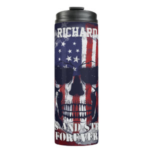 Stars and Stripes Forever Skull  Thermal Tumbler