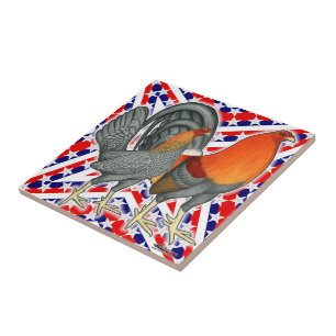 Stars and Stripes Gamefowl Ceramic Tile