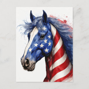 Stars and Stripes Horse Postcard