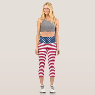 Stars and Stripes (hotizontal) Capri Leggings