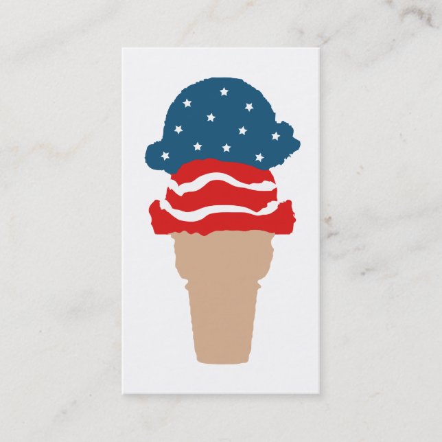 Stars and Stripes Ice Cream Cone Business Card (Front)