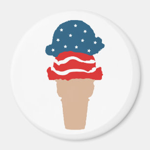 Stars and Stripes Ice Cream Cone Magnet