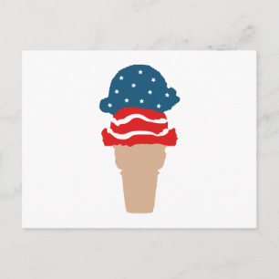 Stars and Stripes Ice Cream Cone Postcard