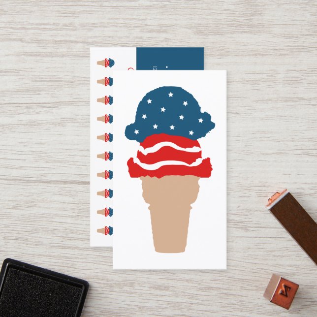 stars and stripes ice cream loyalty punch card (Front/Back In Situ)