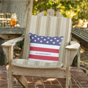 Stars and Stripes Independence Day 4th Of July Cushion
