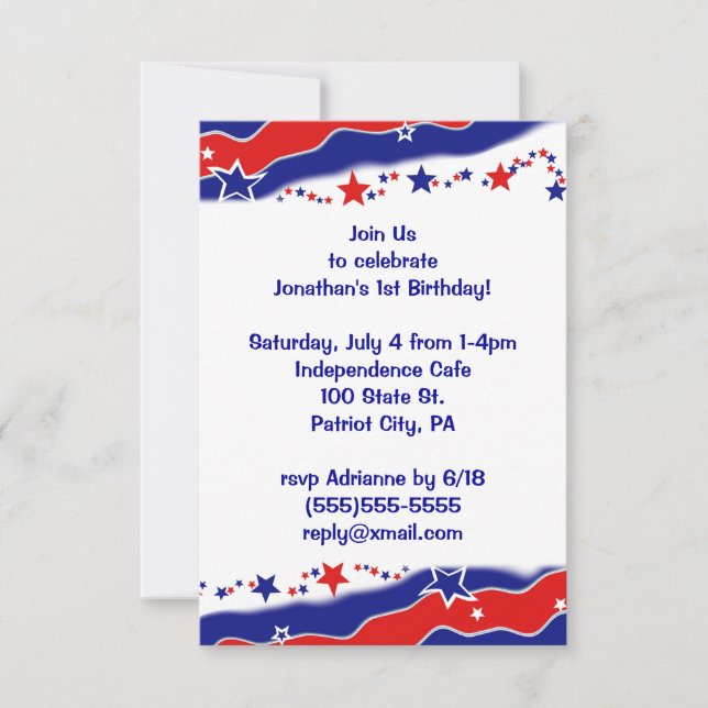 Stars and Stripes Invitation (Front)