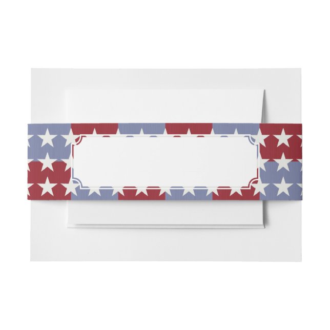 Stars and Stripes Invitation Belly Band (Front Example)