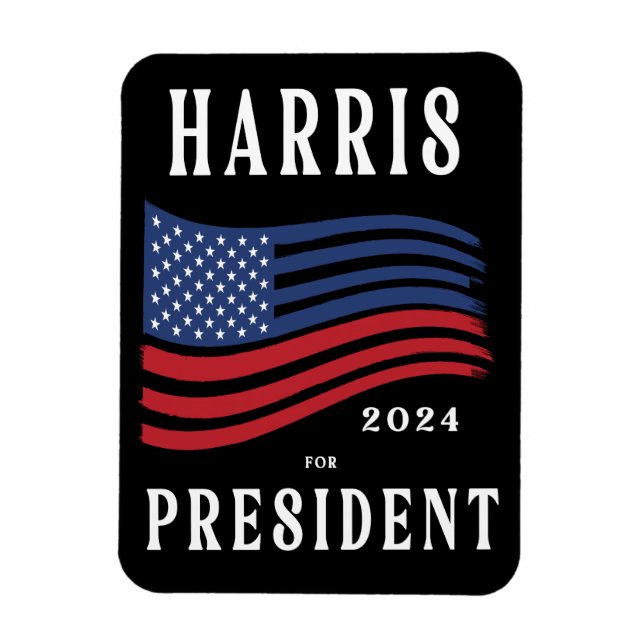 Stars and Stripes Kamala Harris for President 2024 Magnet (Vertical)