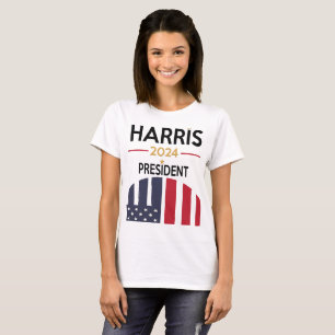 Stars and Stripes Kamala Harris for President 2024 T-Shirt