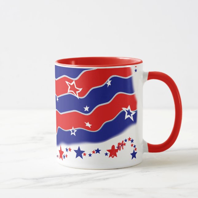 Stars and Stripes Monogrammed Mug (Right)
