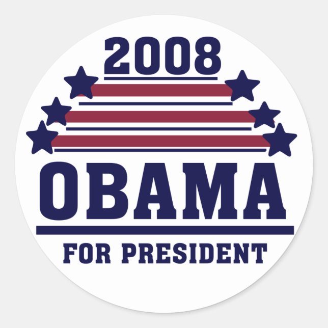 Stars and Stripes Obama Sticker (Front)