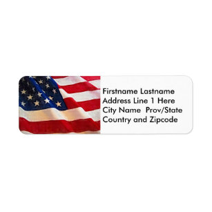 Stars and Stripes Old Glory American Flag Return Address Label