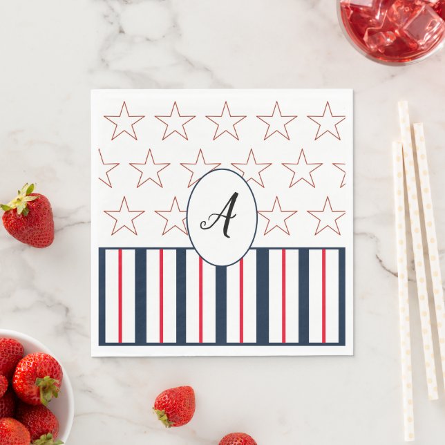 Stars and Stripes Paper Napkins (Insitu)
