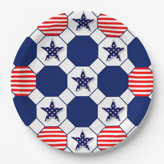 Stars and Stripes Paper Plate (Front)