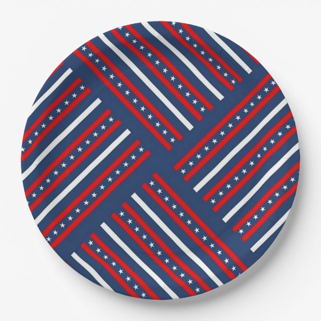 Stars and Stripes Paper Plate (Front)