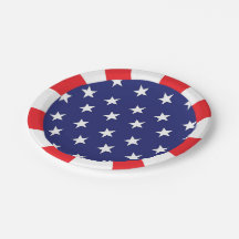 Stars and Stripes Paper Plates Red White and Blue