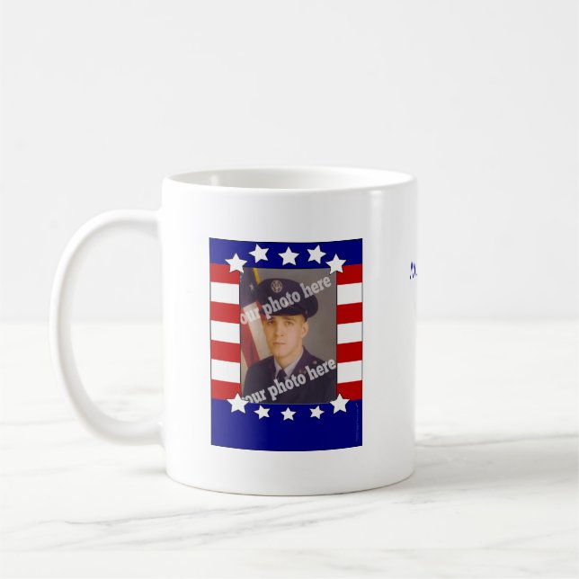 Stars and Stripes Patriotic Custom Photo Mug (Left)
