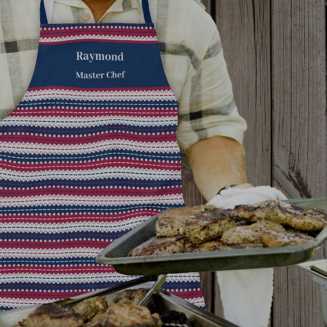 Stars and stripes - Patriotic -Red White Blue Apron (Creator Uploaded)
