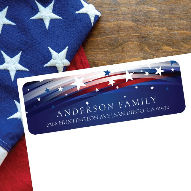 Stars and Stripes Patriotic Return Address Label (Creator Uploaded)
