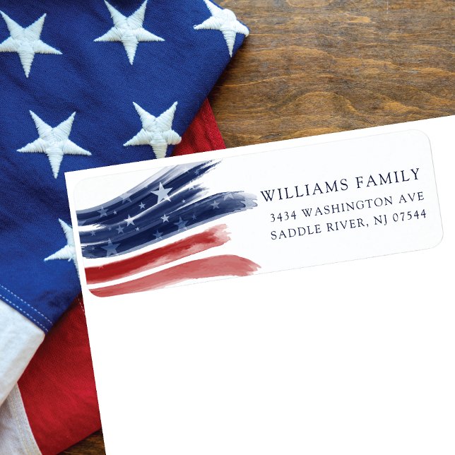 Stars and Stripes Patriotic Return Address Label (Creator Uploaded)